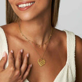 Personalized Heart Necklace Upto 4 Names & Diamonds