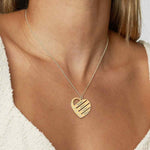 Personalized Heart Necklace Upto 4 Names & Diamonds