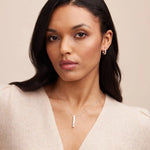 Engraved 3D bar necklace in Sterling silver 925 with customizable 4-sided personalization pendant