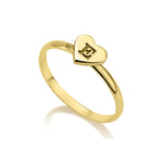 initial Heart stackable ring