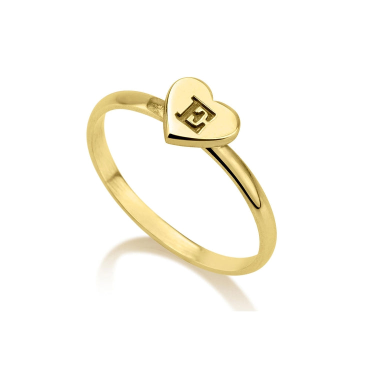 initial Heart stackable ring