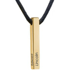 Engraved 3D Bar Name Necklace