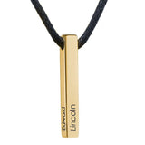 Engraved 3D Bar Name Necklace