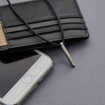 Engraved 3D Bar Necklace With Leather Chain