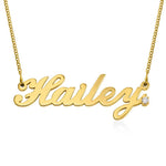 Personalized Classic English Name Necklace with Diamond