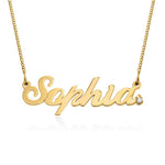 Personalized Classic English Name Necklace with Diamond