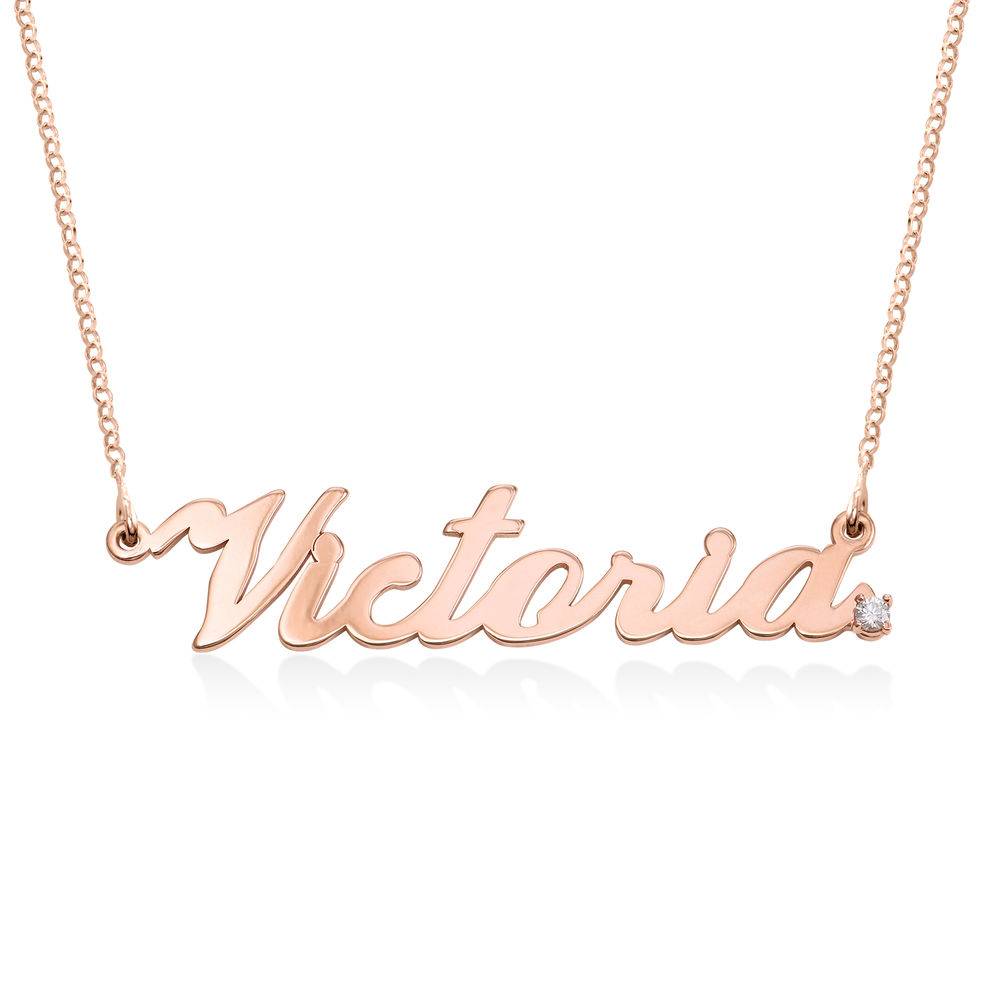 Personalized Classic English Name Necklace with Diamond