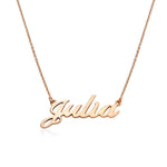 Personalize English Classic name necklace in 18k Rose Gold platted 