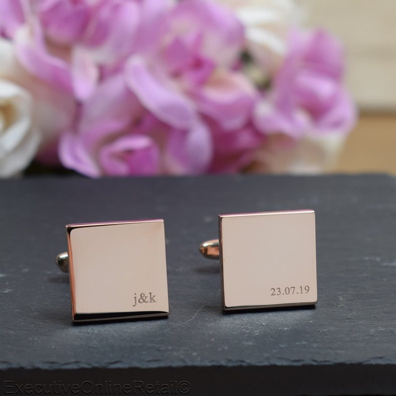 Engraved Square Shape Cufflink