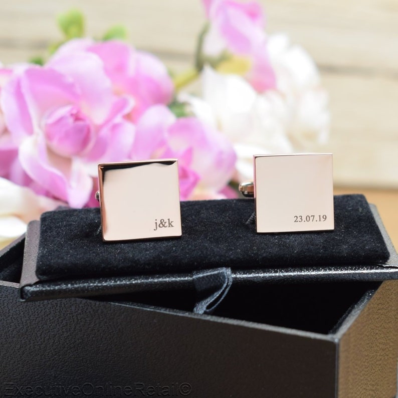 Engraved Square Shape Cufflink