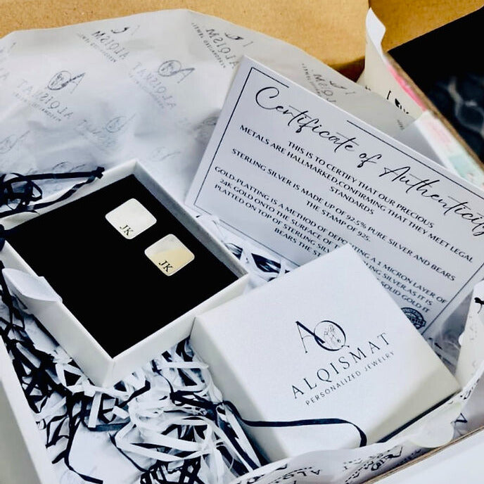 Engraved Square Shape Cufflink