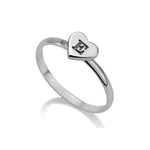 initial Heart stackable ring