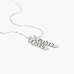 English Capital Vertical Name Necklace With Diamond.