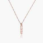 English Capital Vertical Name Necklace With Diamond.