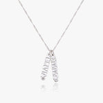 English Capital Vertical Name Necklace With Diamond.
