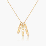 English Capital Vertical Name Necklace With Diamond.