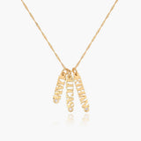 English Capital Vertical Name Necklace With Diamond.
