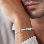 Thick Chain Name Bracelet in Sterling Silver