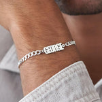 Thick Chain Name Bracelet in Sterling Silver