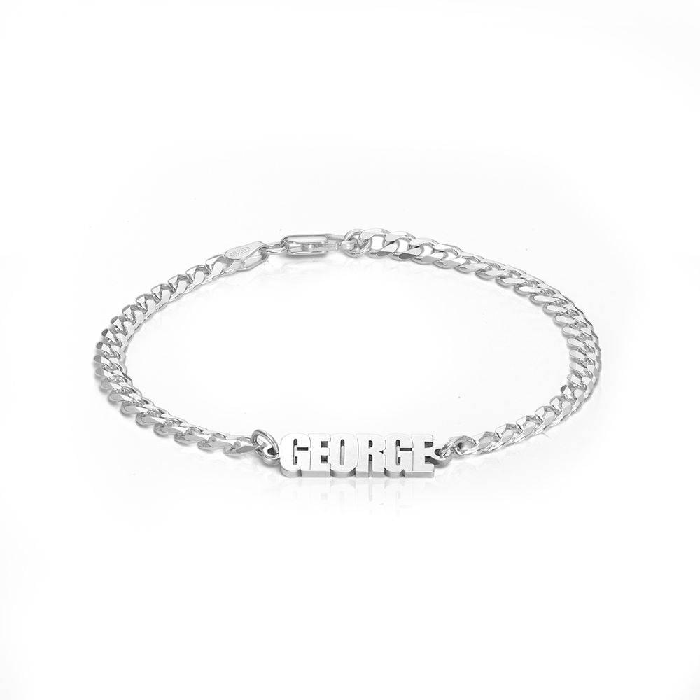 Thick Chain Name Bracelet in Sterling Silver
