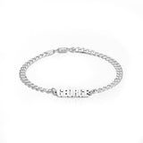 Thick Chain Name Bracelet in Sterling Silver
